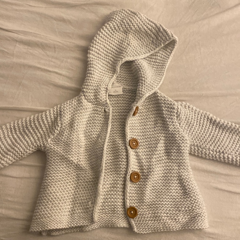 White baby cardigan
